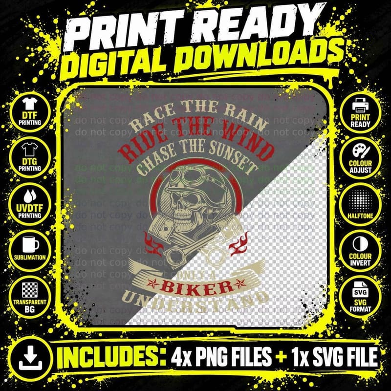 Biker Ride the Wind Shirt, Born to Ride, Custom Chopper Png SVG Digital Bundle