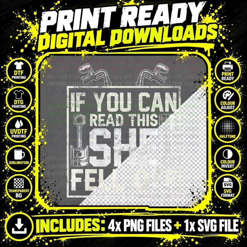If You Can Read This She Fell off Design on Back Png SVG Digital Bundle