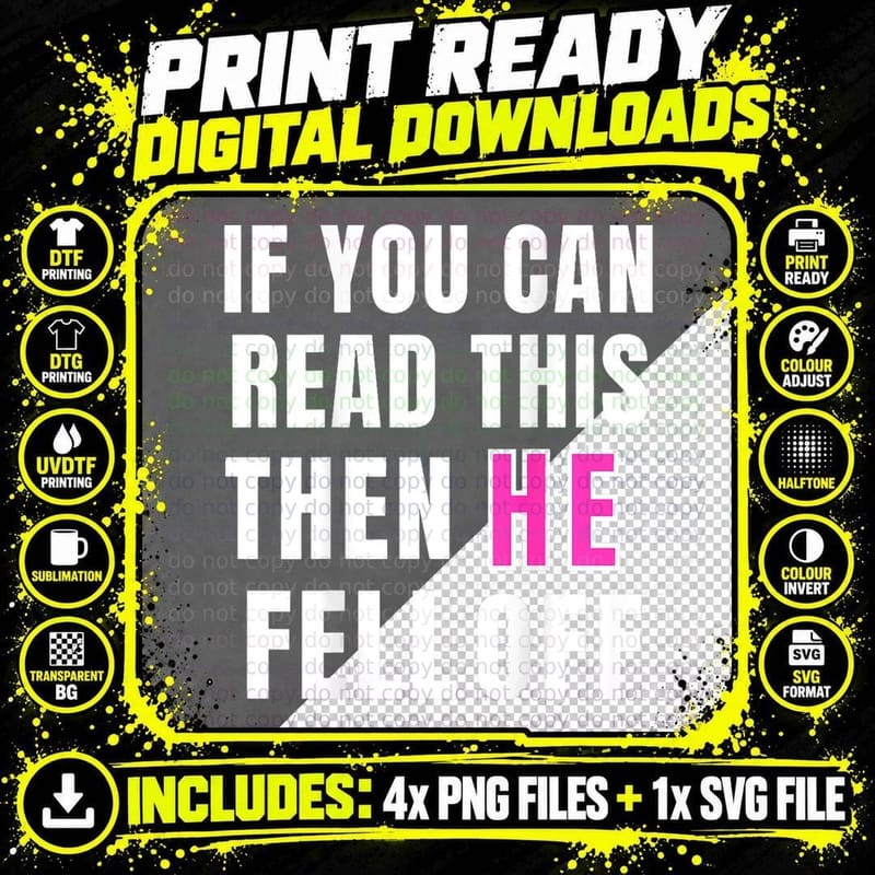 If You Can Read This Then He Fell off Funny Motorcycle Png SVG Digital Bundle