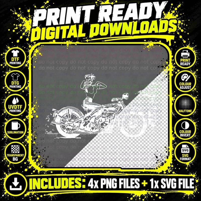 Men's Motorcycle Classic Biker Rider Legend Gift T-Shirt Png SVG Digital Bundle
