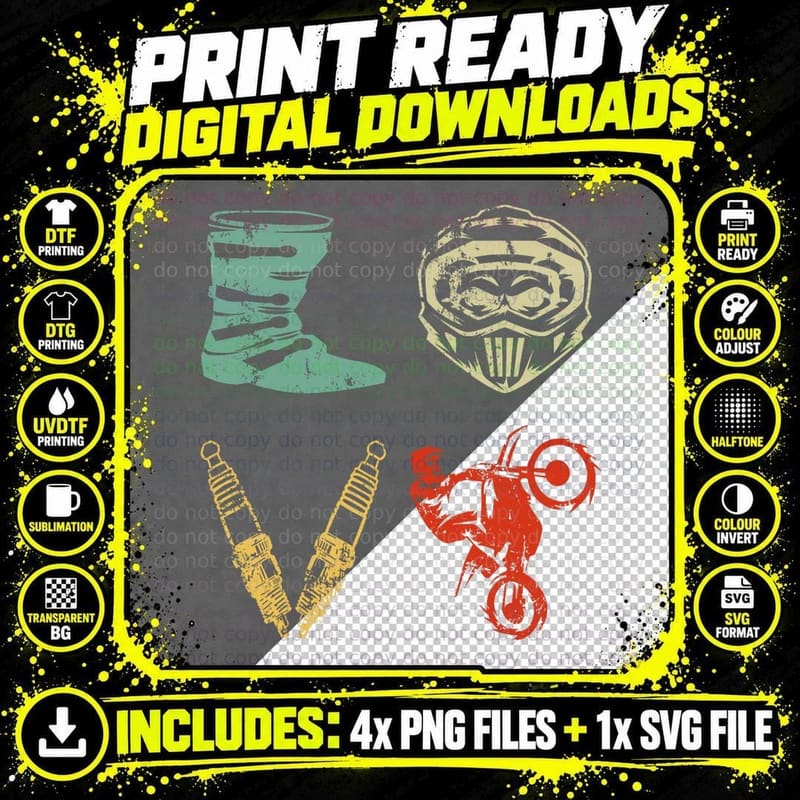 Motocross LOVE Dirt Bike Motocross Enduro Motorcycle Png SVG Digital Bundle