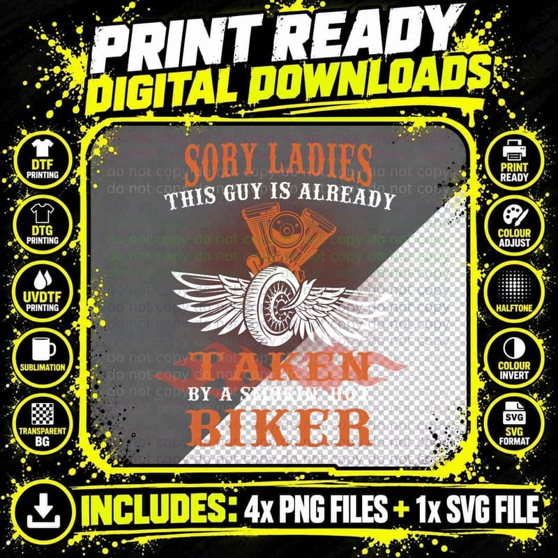 Riding Bitch This Guy Is Already Taken Shirt, Moto Club Png SVG Digital Bundle