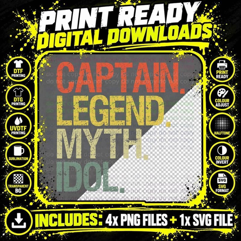 Captain Boat Airline Pilot, Flight Crew Png SVG Digital Bundle
