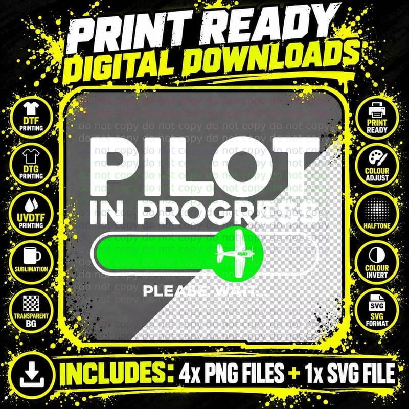 Pilot Art Men Women Airline Future Pilot Aviation Png SVG Digital Bundle