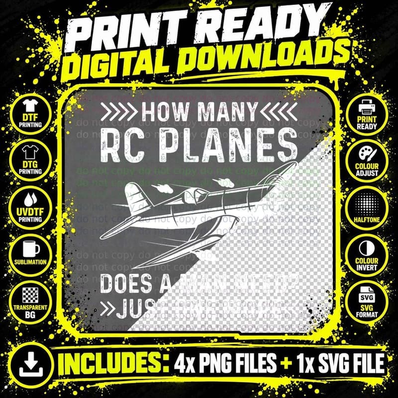 RC Plane Pilot Remote Controlled Glider RC Airplane Png SVG Digital Bundle