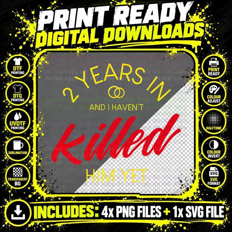 2nd Wedding Anniversary Gifts for Her Tshirt 2nd Year Png SVG Digital Bundle