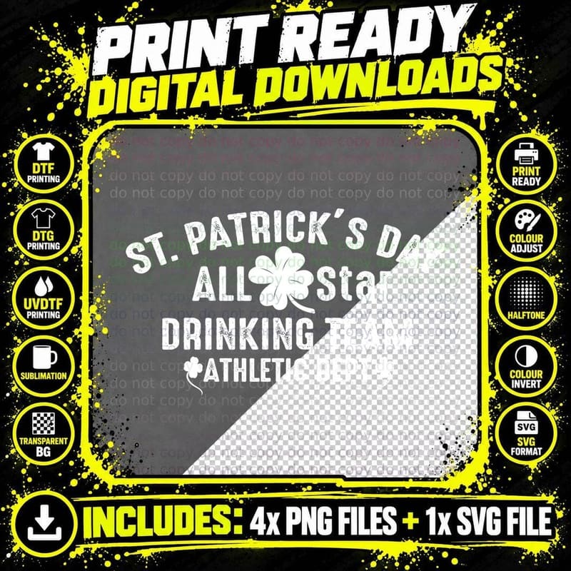 All Star Drinking Team T-Shirt, Party Animal Style Png SVG Digital Bundle
