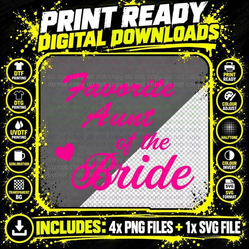 Aunt of the Bride Tshirt Aunty Bachelorette Bridal Party Png SVG Digital Bundle
