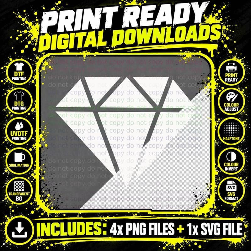 Black Diamond on Gray Background Wedding T-Shirt Png SVG Digital Bundle