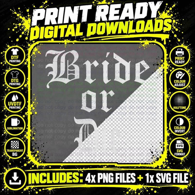Bride or Die Bachelorette Party Girls Beach Ride Fun Png SVG Digital Bundle