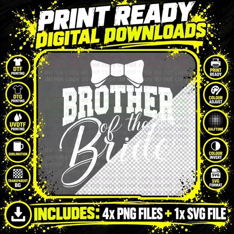 Bror of Bride - Wedding and Marriage Celebration T-Shirt Png SVG Digital Bundle