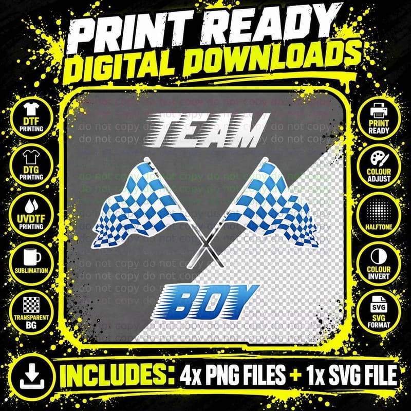 Checkered Racing Flags T-Shirt, Race Car Theme Png SVG Digital Bundle