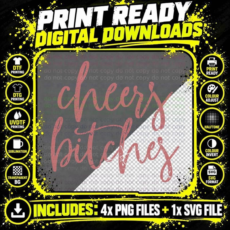 Cheers Bitches Cute Bride Bridesmaid Bachelorette Party Png SVG Digital Bundle