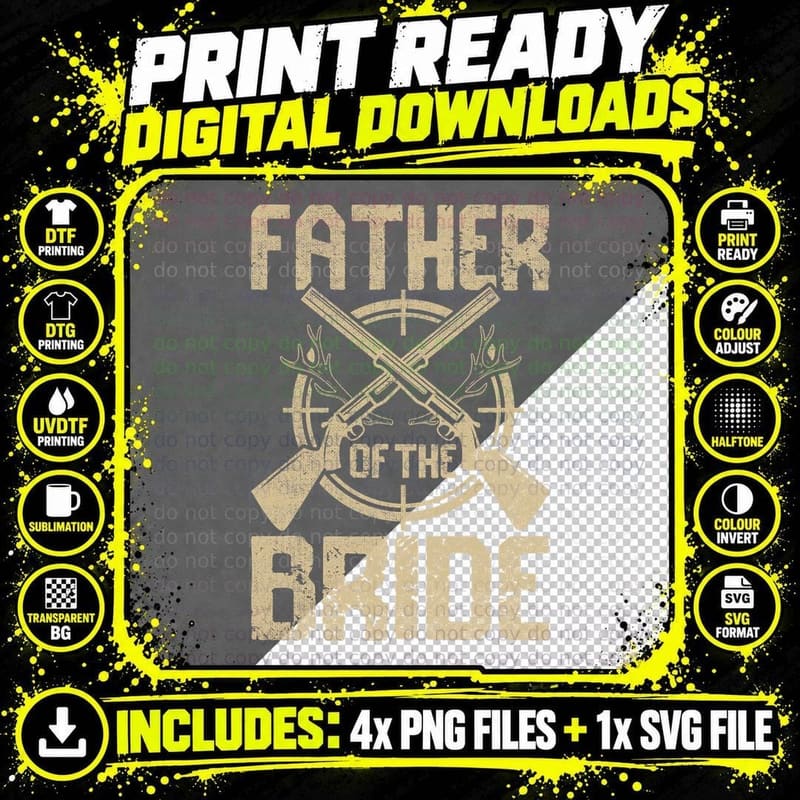 Father of the Bride Fathers Day T-Shirt Png SVG Digital Bundle