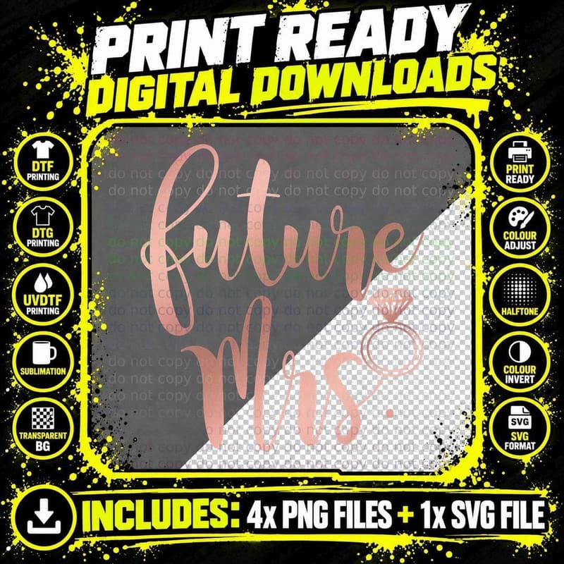 Future Mrs for Bride Women T-Shirt Png SVG Digital Bundle