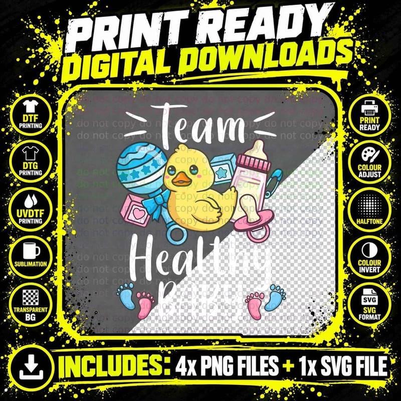 Gender Reveal Baby Duck T-Shirt, Gender Reveal Party Png SVG Digital Bundle