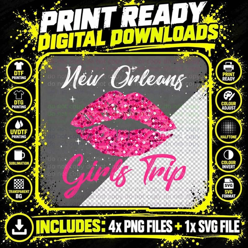Girls Trip New Orleans Vacation Travel Wedding Top Png SVG Digital Bundle