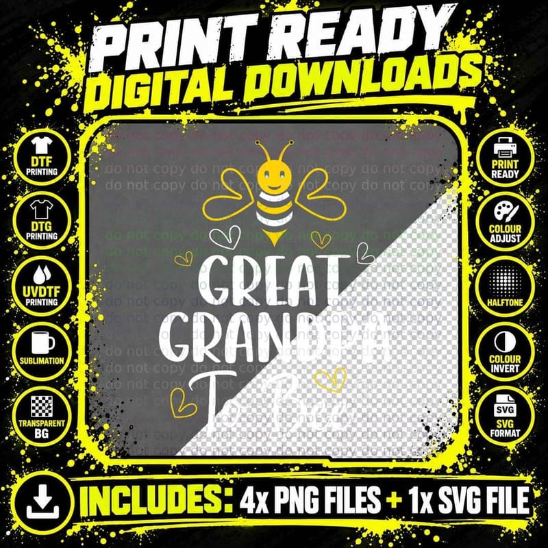 Great Grandpa to Bee Pregnancy Baby Shower Great Grandpa Png SVG Digital Bundle