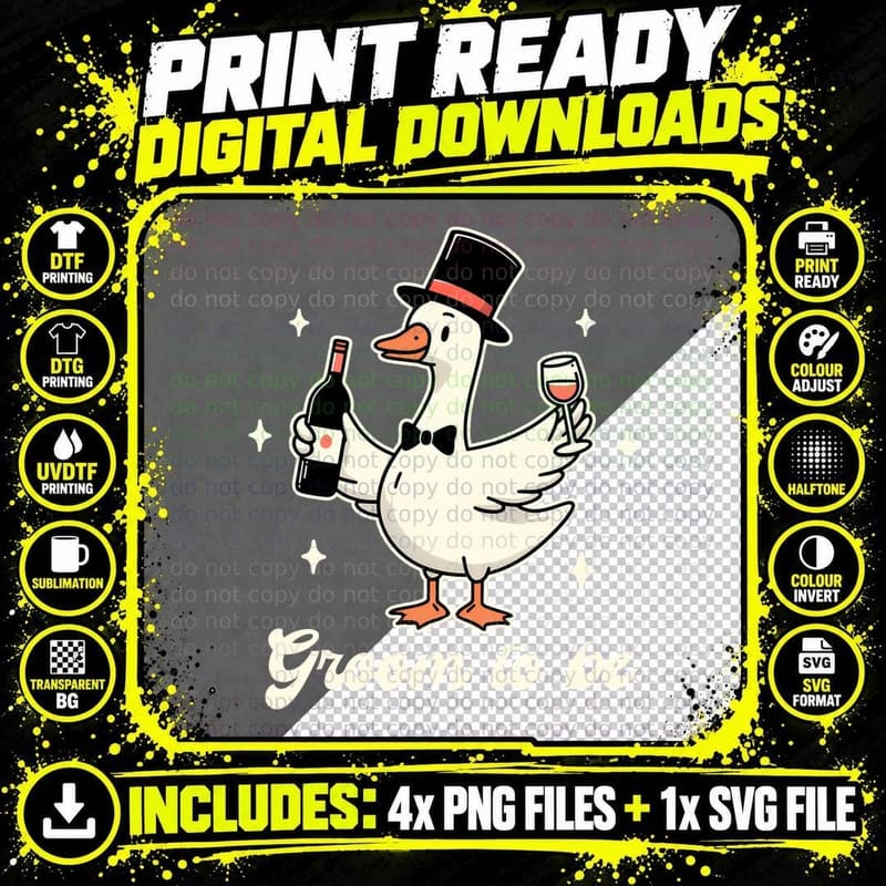 Groom Drinking Wedding Bachelorette Silly Goose Groom to Png SVG Digital Bundle