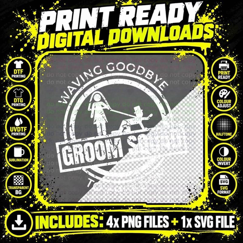 Groom Squad T Shirt Bucks Groom Groomsmen Bachelor Party Png SVG Digital Bundle