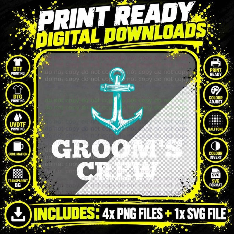 Groom's Crew Matching Cruise Boat Bachelor Party Png SVG Digital Bundle