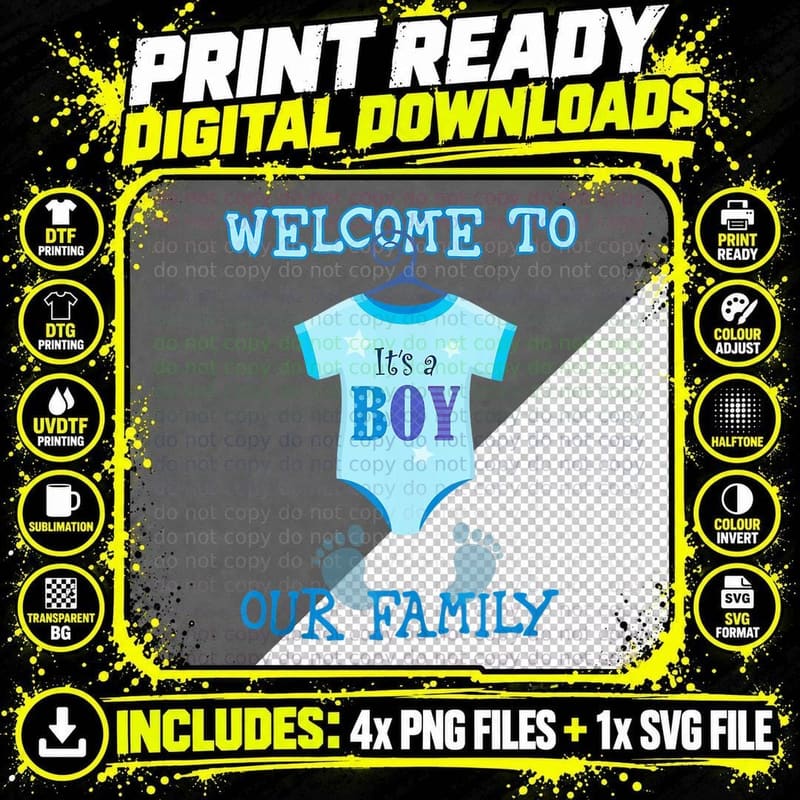It's a Boy T Shirt, Baby Shower, Party Tshirt Png SVG Digital Bundle