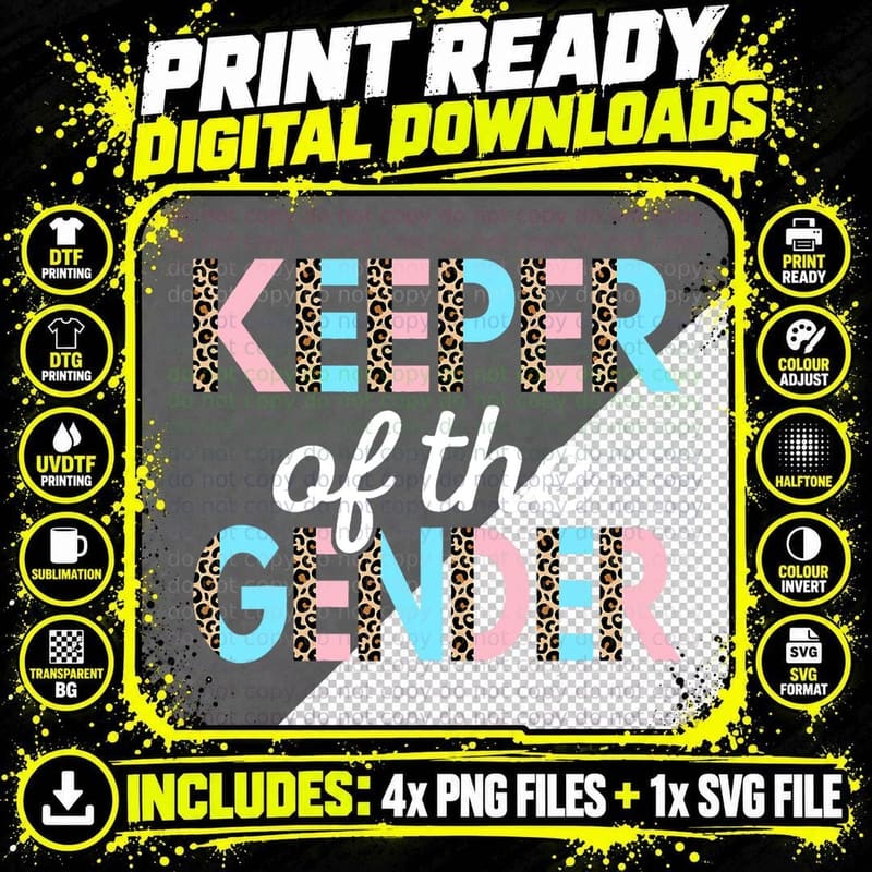 Keeper of the Gender Baby Shower T-Shirt Png SVG Digital Bundle