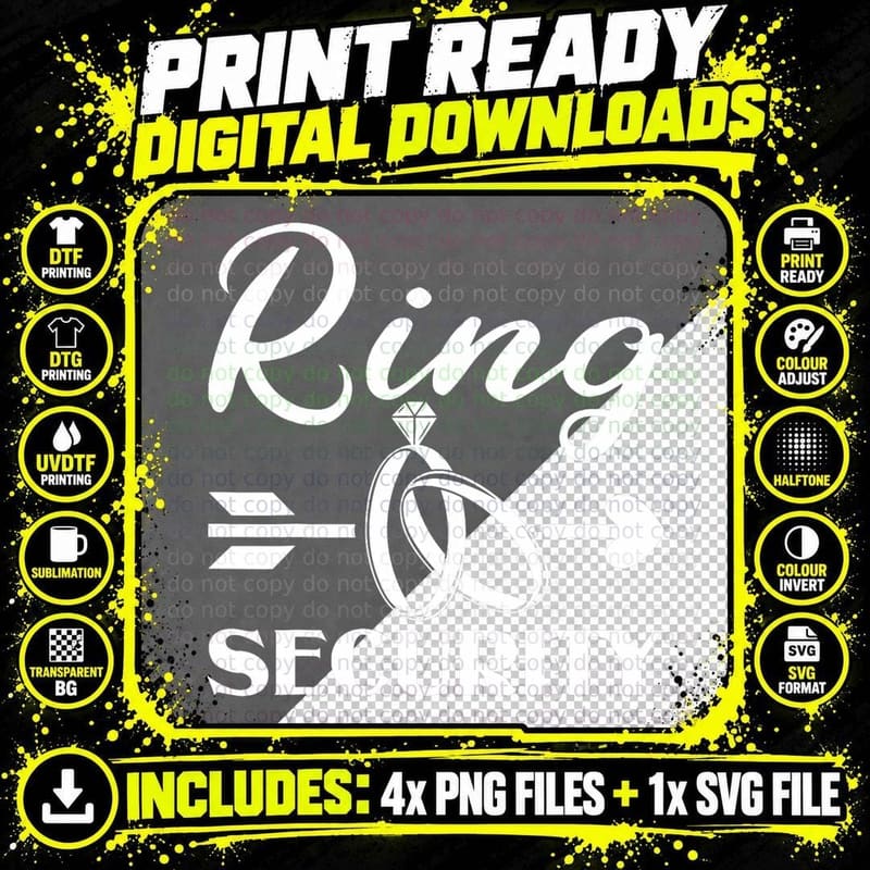 Kids Ring Security Wedding Party Outfit Ring Bearer Png SVG Digital Bundle