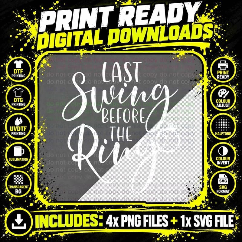 Last Swing Bee Ring Bachelorette Party Bride to Be Png SVG Digital Bundle