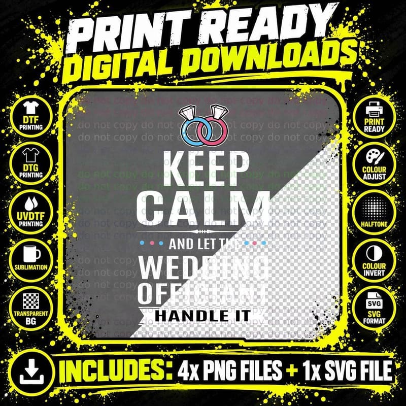 Let the Wedding Officiant Handle It Marriage Pastor Png SVG Digital Bundle