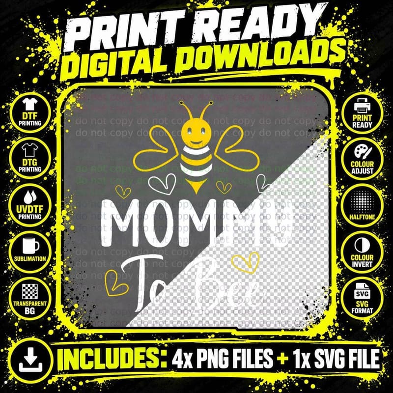 Mommy to Bee Pregnancy Announcement Baby Shower Mommy Png SVG Digital Bundle