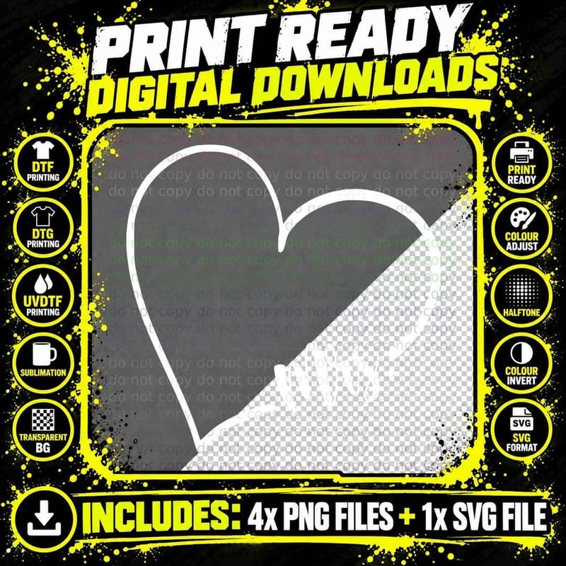Mrs. Wedding T-Shirt, Heart Outline on Gray Background Png SVG Digital Bundle