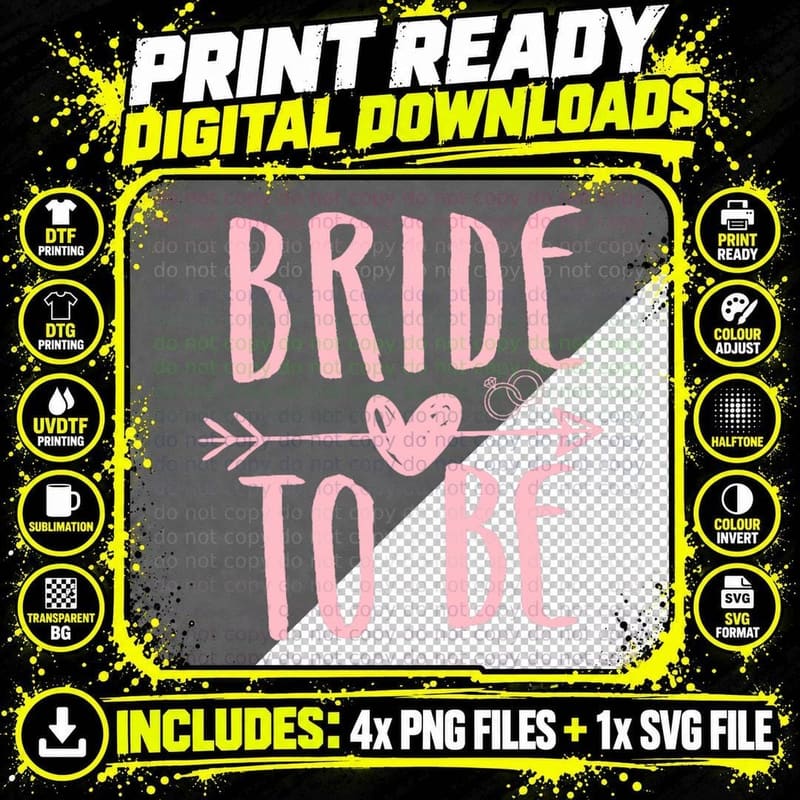 Official Bride to Be Wedding T-Shirt Png SVG Digital Bundle