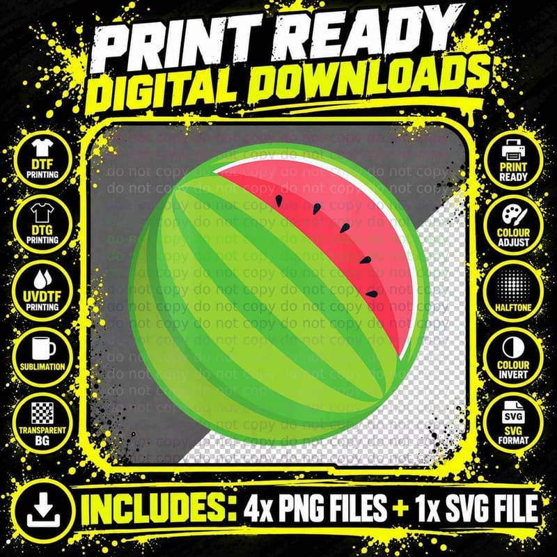 Pregnancy Watermelon Baby Belly Shower Reveal Party Png SVG Digital Bundle