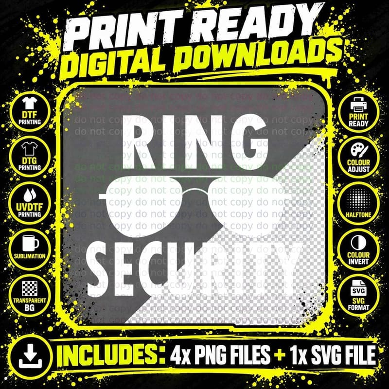 Ring Security Wedding Ring - Wedding Party T-Shirt Png SVG Digital Bundle