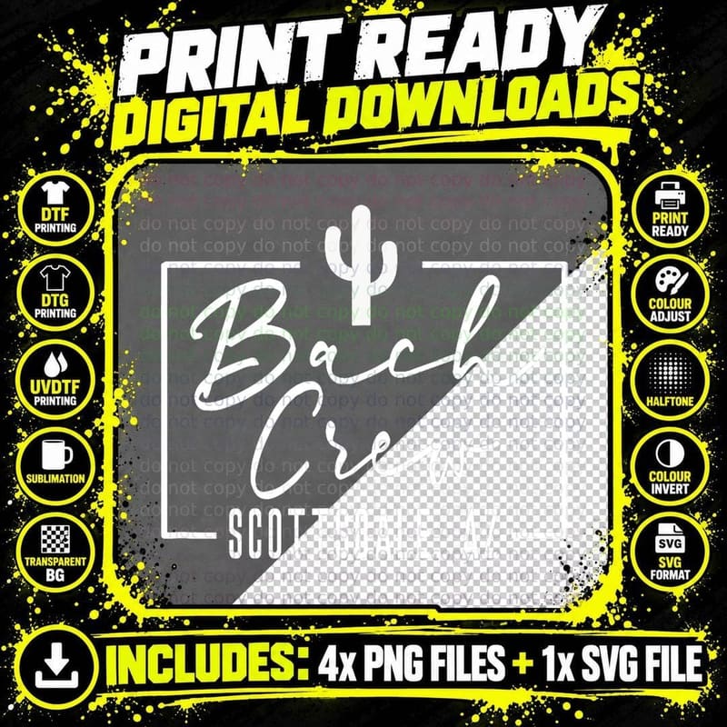 Scottsdale Bachelorette Party Bride Bridesmaid Bach Crew Png SVG Digital Bundle