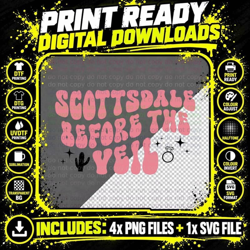 Scottsdale Before the Veil Bachelorette Party Desert Png SVG Digital Bundle