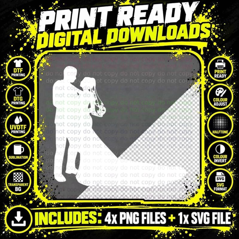 Wedding Couple Silhouette Wedding Print T-Shirt Png SVG Digital Bundle