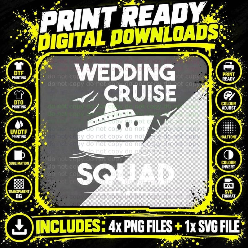 Wedding Cruise Squad T-Shirt, Cruise Ship Theme Png SVG Digital Bundle