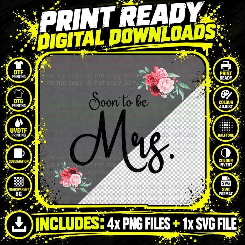 Wedding Gift for Her Future Wife Soon to Be Mrs Bride Png SVG Digital Bundle