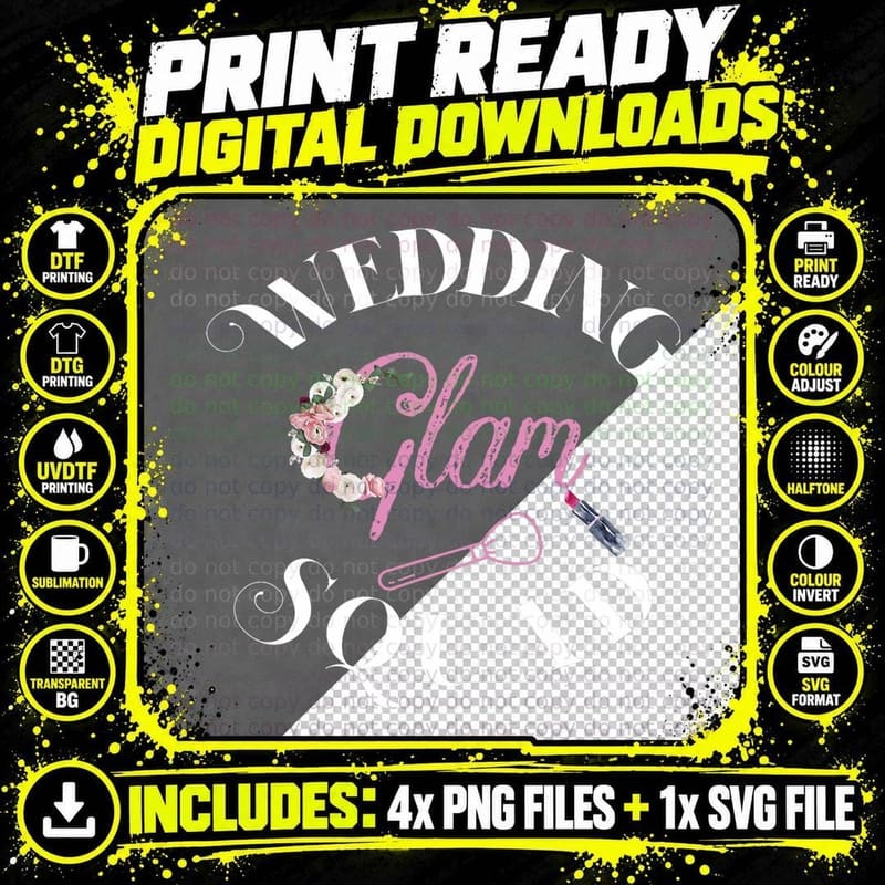 Wedding MUA Makeup Artist T-Shirt Png SVG Digital Bundle