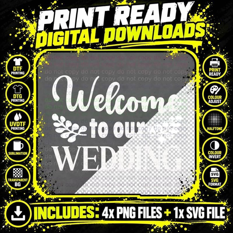 Welcome to Our Wedding Design T-Shirt Png SVG Digital Bundle