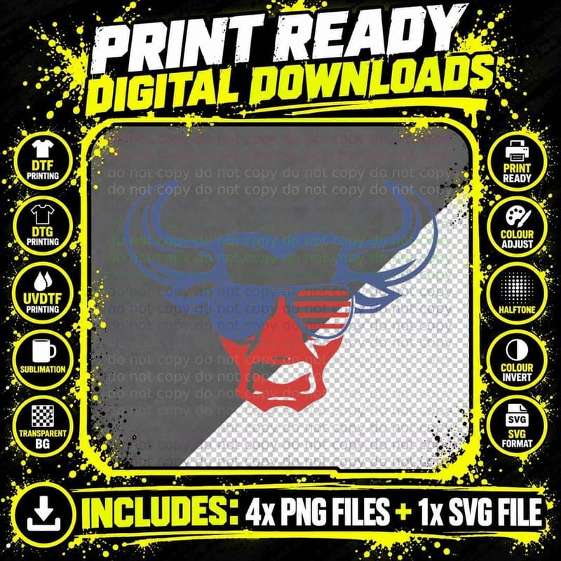 American Patriotic Cowboys T-Shirts Rodeo Bull Rider Png SVG Digital Bundle