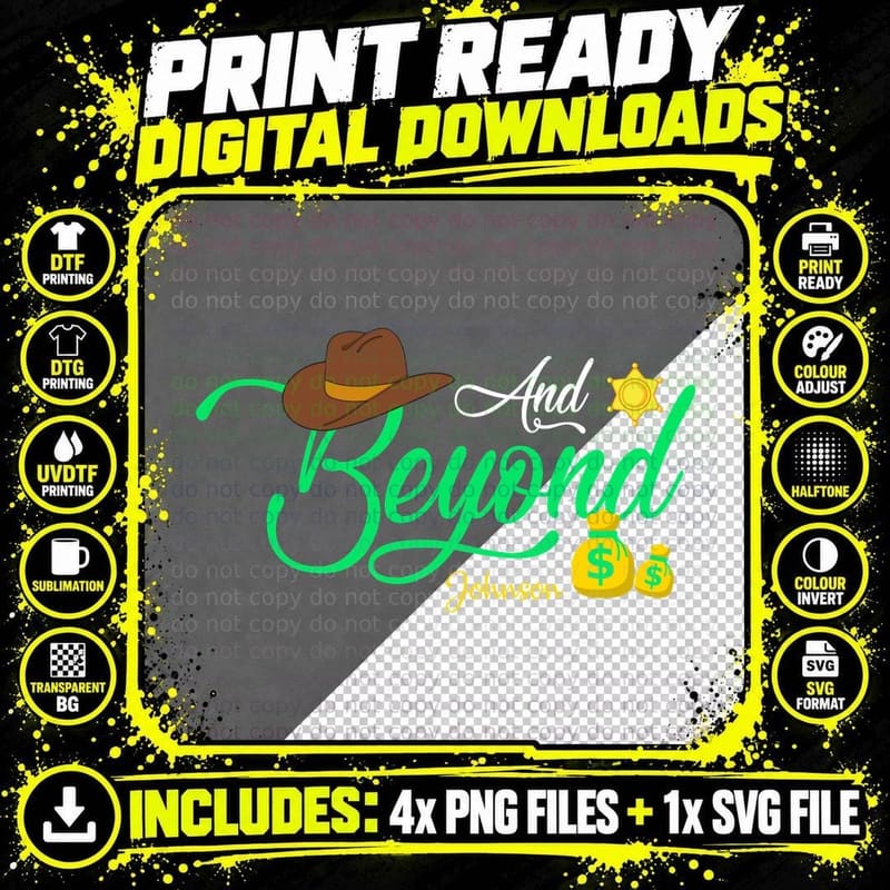 Beyond Johnson T-Shirt, Western Cowboy Style Png SVG Digital Bundle