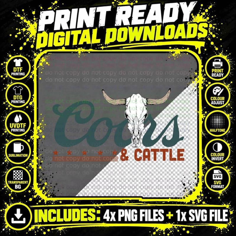 Cattle Rodeo Western Cowboy T-Shirt Png SVG Digital Bundle