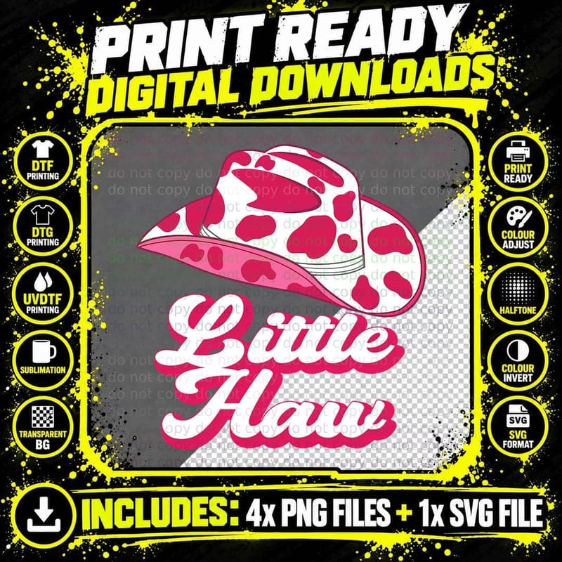 Country Western Me Sorority Reveal Little Haw Cowgirl Png SVG Digital Bundle