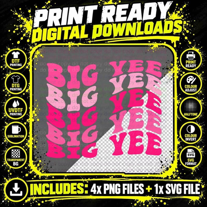 Country Western Theme Sorority Reveal Big Yee Haw Png SVG Digital Bundle