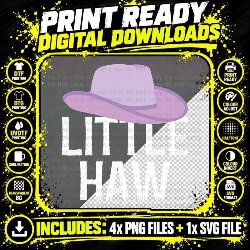 Country Western Theme Sorority Reveal Little Haw Cowgirl Png SVG Digital Bundle