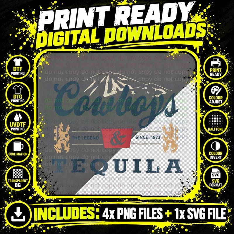 Cowboys and Tequila Outfit for Women Rodeo Western Png SVG Digital Bundle
