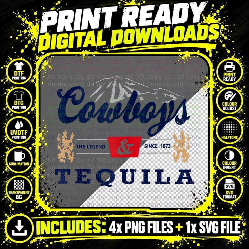 Cowboys and Tequila Outfit for Women Rodeo Western Png SVG Digital Bundle